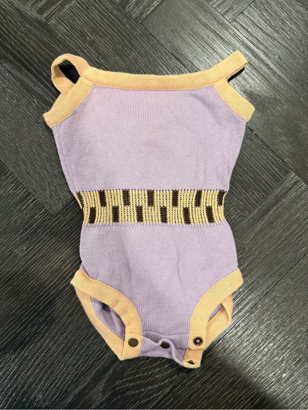 Misha And Puff Lilac and Yellow Knit One-Piece